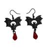 Punk Wind Black Red Crystal  Earrings Mysterious  Jewelry Accessories Halloween Female Jewelry