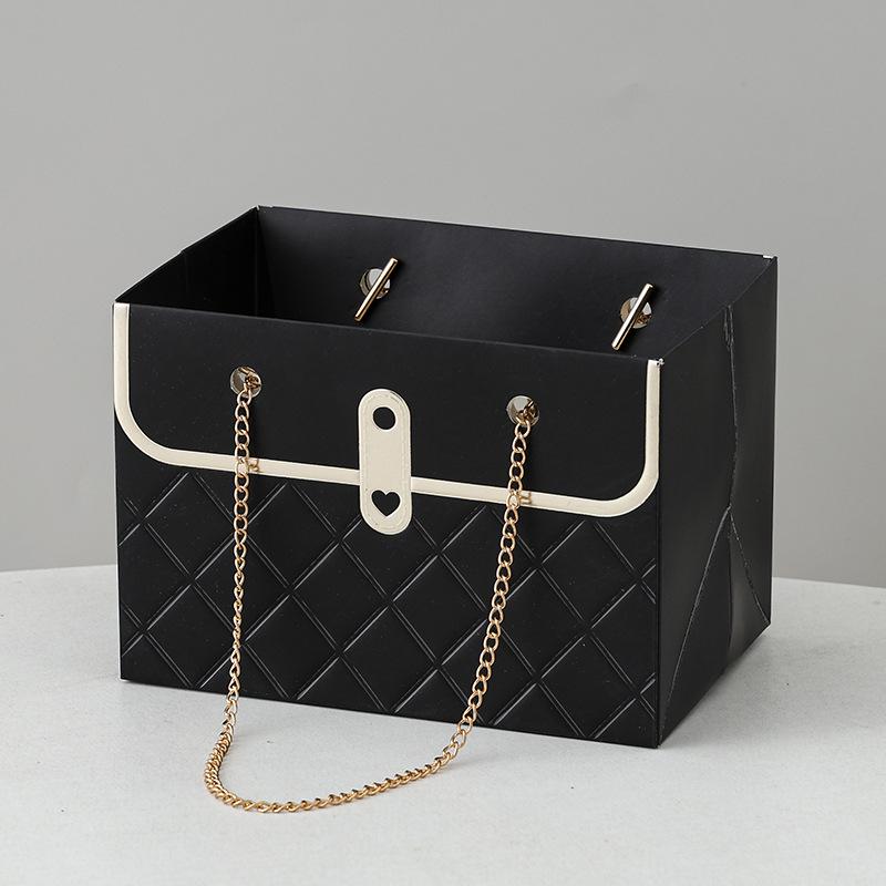 Trendy Floral Tote Gift Box - Small Size for Flower Shop Packaging Qixi Festival
