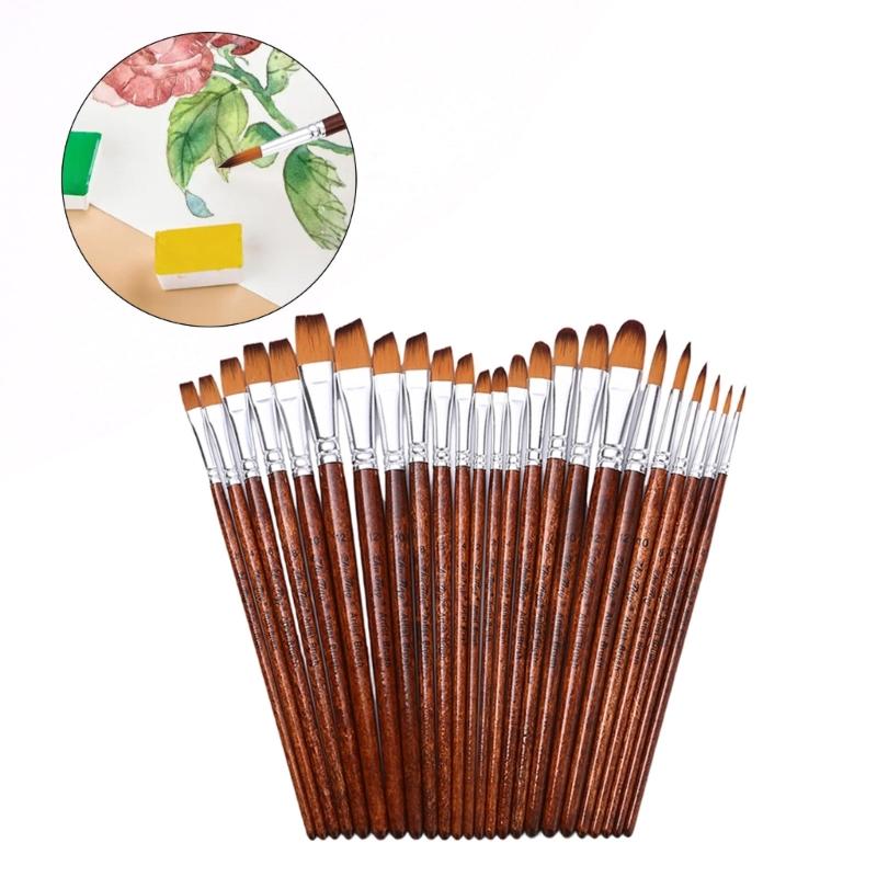 6 Stück Professioneller Pinsel Nylonborsten Pinsel für Künstler Anfänger Öl Acryl Aquarell Felsen Leinwandmalerei