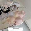 Anti-Gravity Breathable Underwear Set with Makeup Bag: Jelly Milk Skin Bra, Panties, Lettered Shoulder Straps, Seamless Fit