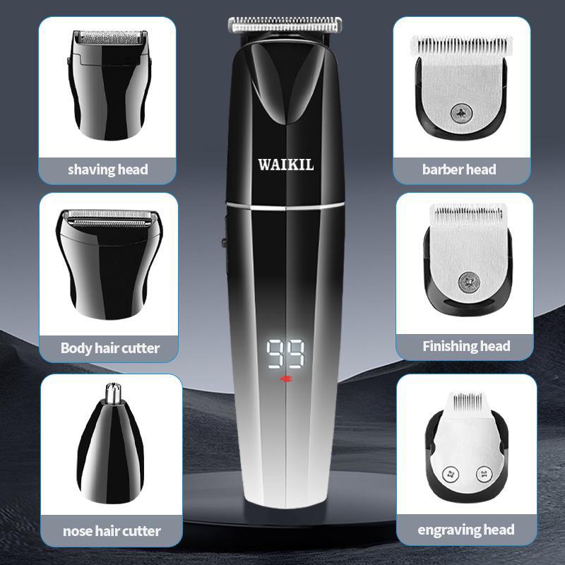 USB Rechargeable LCD Display Hair Clipper: Professional Electric Hair Trimmer Razor.