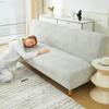 Stretch Solid Color Armless Sofa Bed Cover Foldable 3D Jacquard Fleece Lazy Sofa Bedding