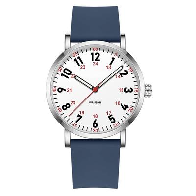 Analoge Armbanduhr mit schlichtem Design, perfekt für Prüfungen, Sport, Freizeitkleidung, den Alltag, den Weg zur Arbeit und die Schule, Wasserdicht, Silikonarmband,