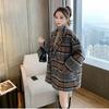 Winter Korean Overcoat Women Vintage Woolen Loose Coats Female Double Breasted Turn-down Collar Overcoat