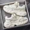 Men's Shoes Fashion Trend Mesh Breathable Thick Bottom Shoes Outdoor Anti-slip Comfortable Sneakers Casual Running Shoes White Shoes