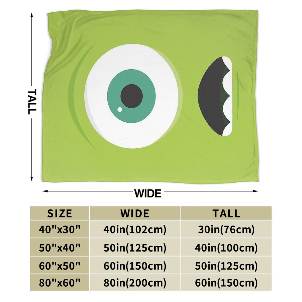 Mike Wazowski Monsters University Flannel Throw Blankets Monsters Inc Blankets for Sofa Bedroom Warm Bedroom Quilt,