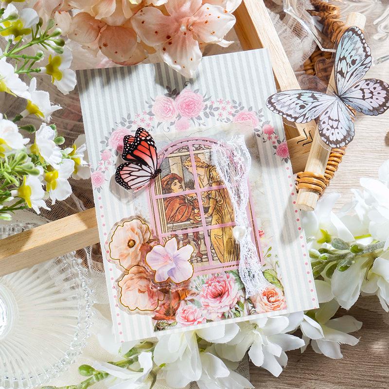 Beautiful Day PET Collage Cards: Window Sill Garden Theme Stickers - Creative Journal Decoration, 4 Styles