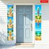 2D Flat, 2D Flat, 2D Flat Banner, 2pcs Hello Summer Summer Surfboard Doorway Hanging Flag Tropical Palm Tree Beach Ocean Front Door Decoration