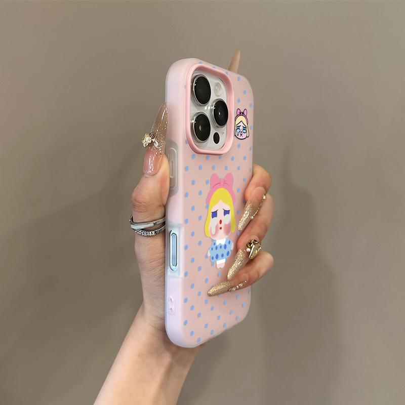 2-in-1 jelly crying girl suitable for apple 11promax mobile phone case skin feeling iphone11 protective case 11