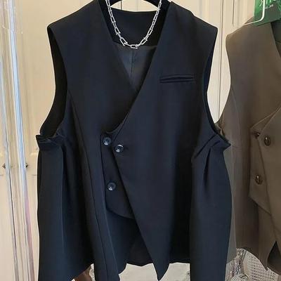 Damen Frühling/Herbst Locker Lässig Koreanischer Stil Anzug Weste Design Einzigartiges Oberbekleidungs-Top
