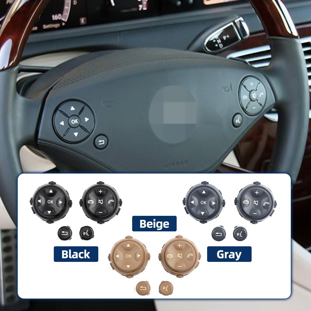 2218213651 Steering Wheel Cruise Control and Volume Button Cover Lid Fit for Mercedes Benz W221 W216 S Class CL Class 2006-2013