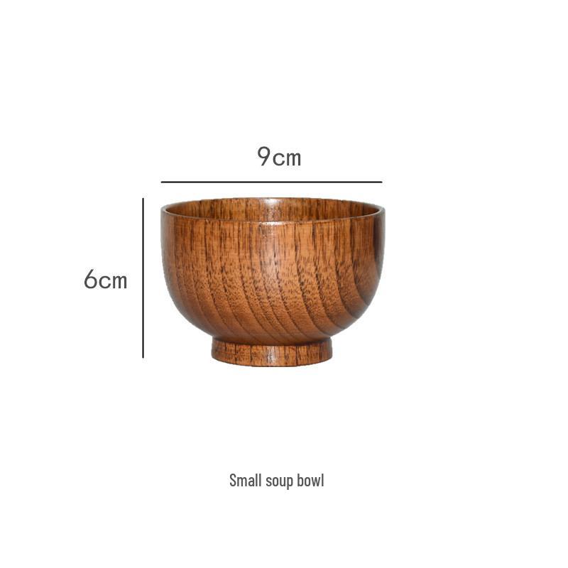Jujube Wood Round Bowl for Eating and Soup
