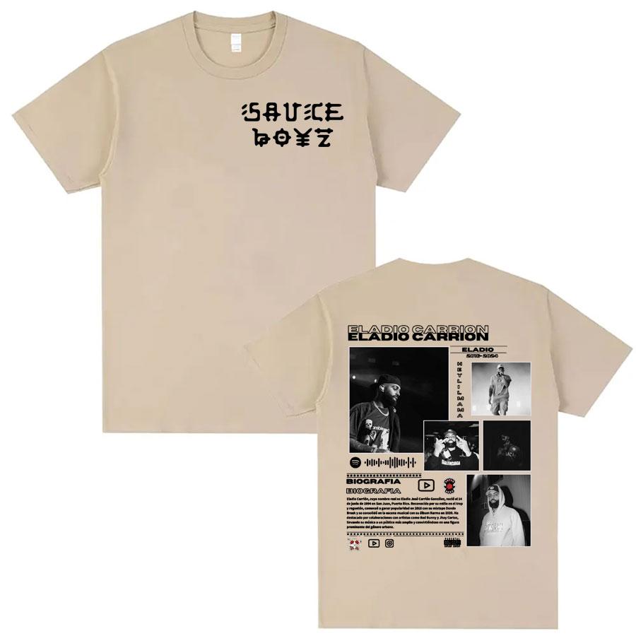 Rapper Eladio Carrion Album Cover T Shirts Men Womens Clothing Hip Hop Style Vintage T Shirt Casual Cotton High Quality Tshirt