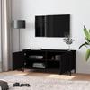 VidaXL Meuble TV avec portes noir 102x35x45 cm bois d'ingénierie 826290