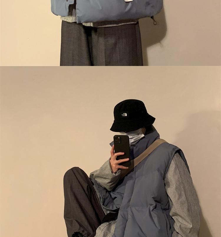 Men's Retro Hip Hop Cotton Down Vest - Warm Autumn/Winter American Style Jacket
