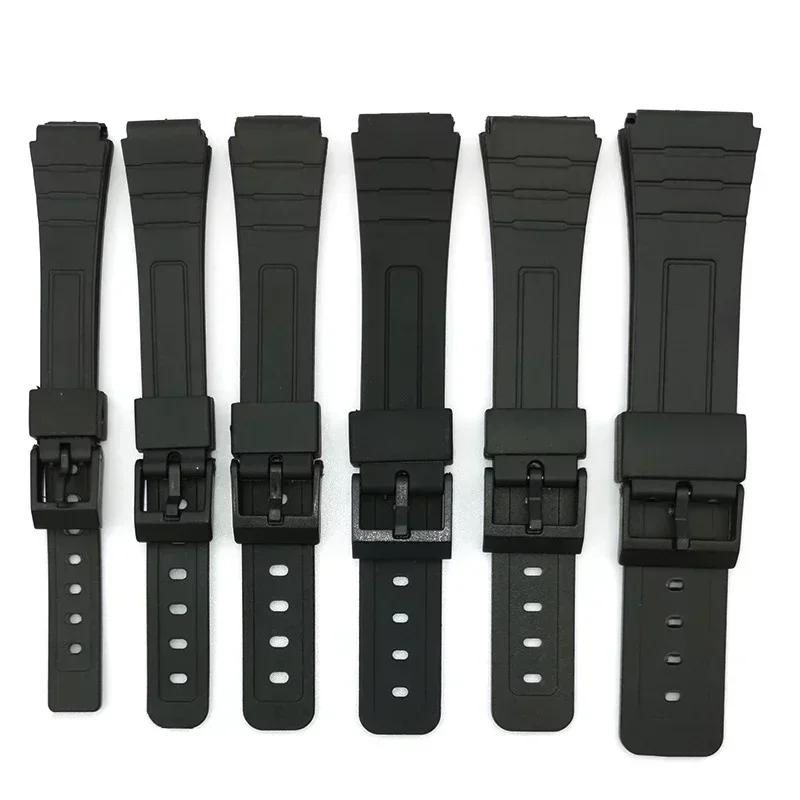 12/14/16/18/20/22mm Silicone Rubber Strap for Casio W800H A158/168 AE1200/1300 Watchband for SGW400 F91W F84 F105/108 Bracelet