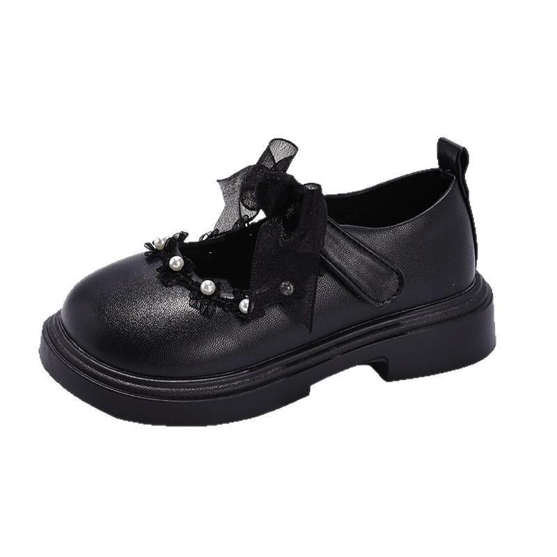 Chic Girls' White Princess Dress Shoes, 2025 Autumn Collection, Soft Sole Leather, Casual Elegance