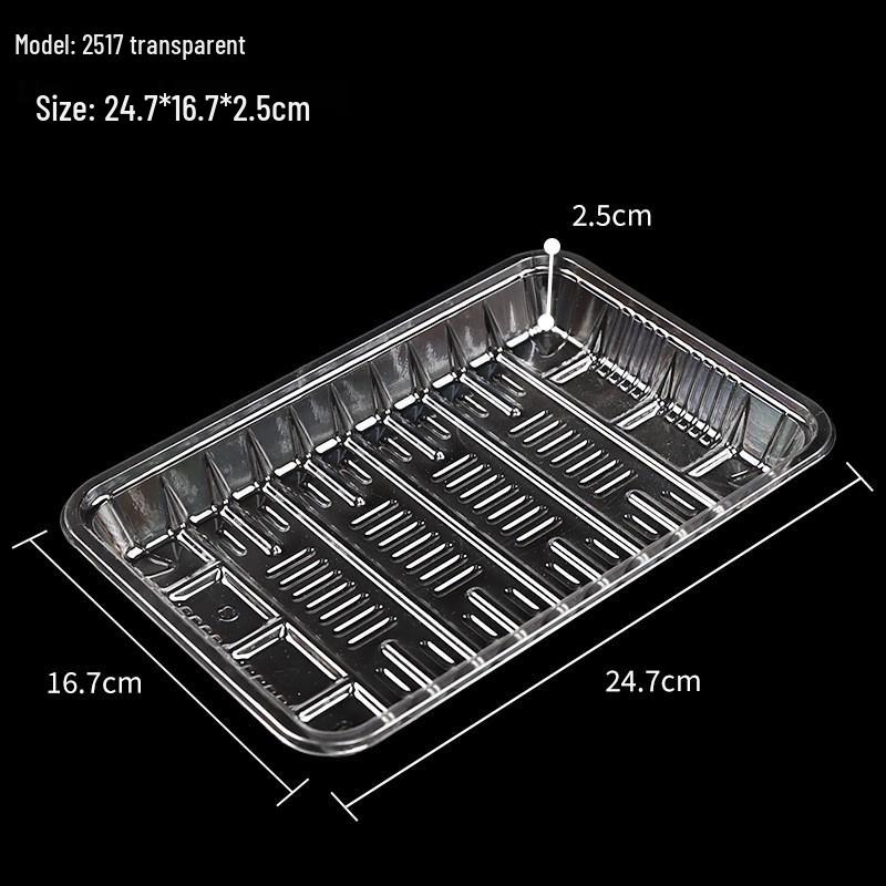 Chulu Disposable Rectangular Transparent Food Containers, 100-Pack