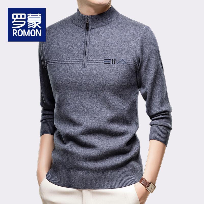 

Luomeng Men s Half-Zip Stand Collar Thickened Sweater M