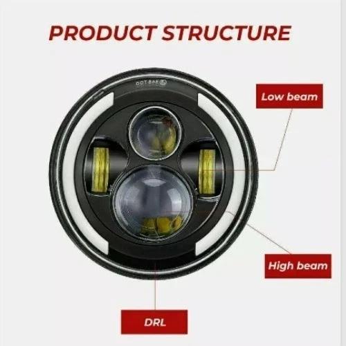 2 x Halb Halley 7 Zoll LED Scheinwerfer mit DRL, Fern-/Abblendlicht