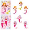 6 Packs Mermaid Face-Changing Stickers Mermaid Princess Cartoon Parent-Child Interaction Puzzle Hand Account Diy Puzzle Sticker