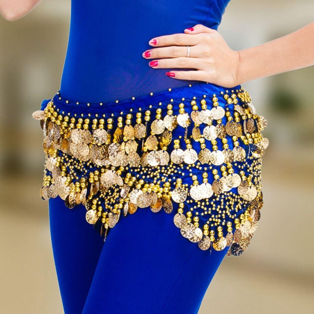 Fashion Velvet Belly Dance Hip Scarf Sequins Luxury Belly Dance Waist Wrap Dance Waist Chain Women Show Costumes