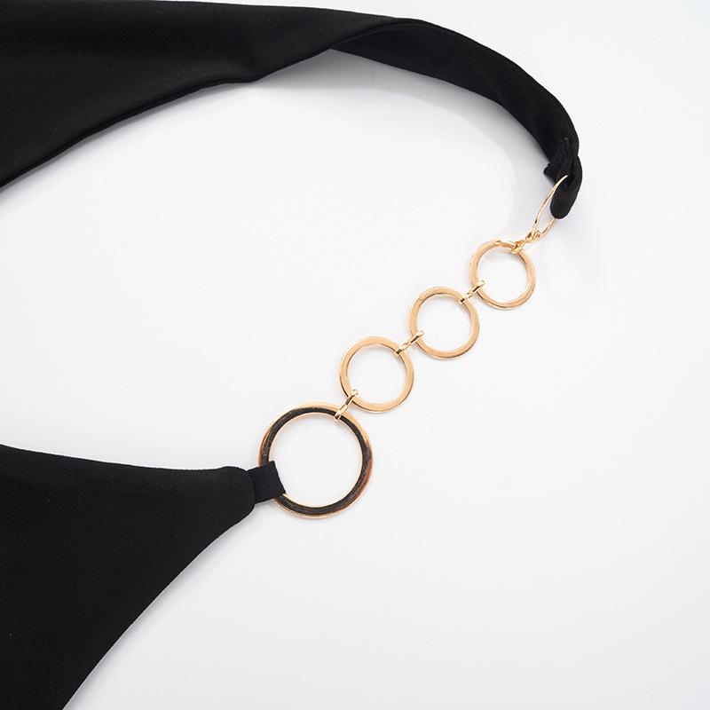 Y25TP001 Cross-Border Women's Sleeveless V-Neck Sexy Ring Halter Top for Spring/Summer