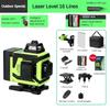 4D 8/12/16 Line Green Light Automatic Leveling Level Infrared Mini Laser Level 360° Horizontal and Vertical Cross Measurement Tool New