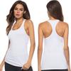 Damen Racerback U-Ausschnitt Ärmellos Stretch Laufen Sport Fitnessstudio Weste Activewear