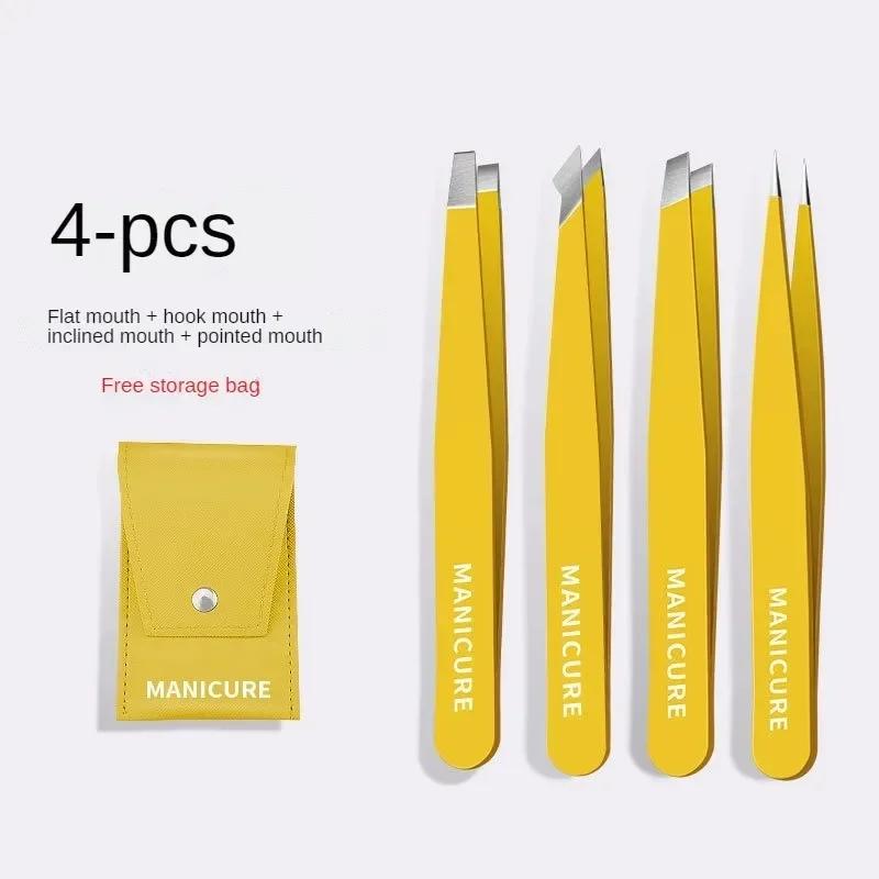 Eyebrow Tweezer Colorful Hair Beauty Fine Hairs Puller Stainless Steel Slanted Eye Brow Clips Removal Makeup Tools WY9195