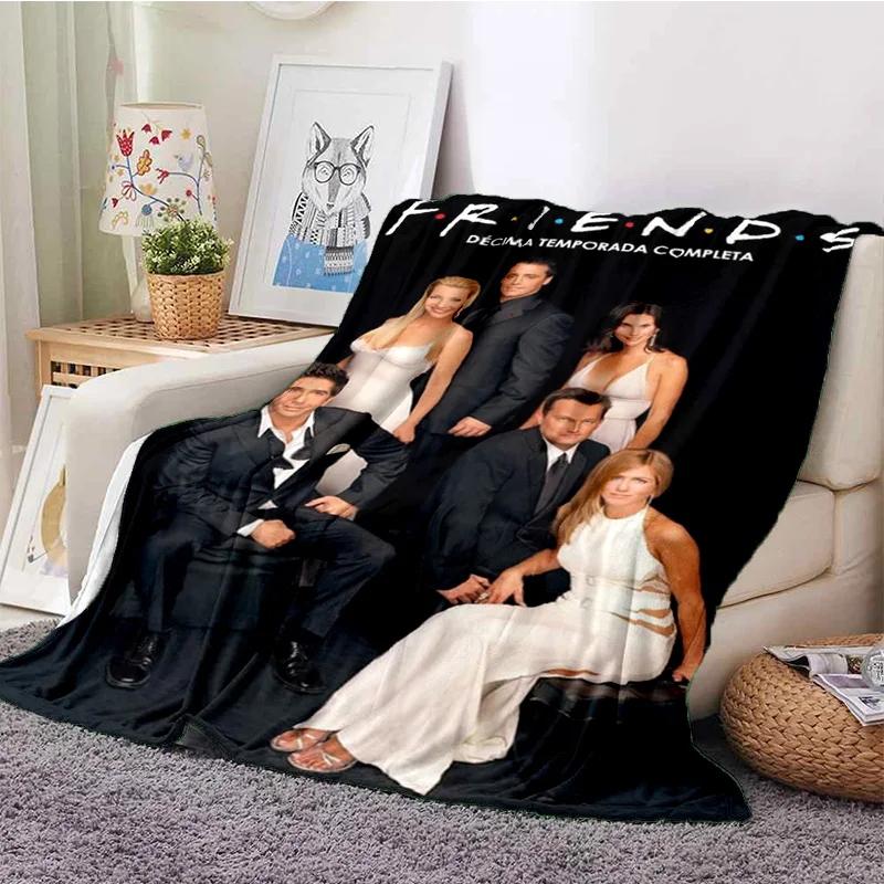 Cozy F-Friends Comedy Movie Characters Flannel Blanket for Beds Room Decoration Picnic - Customizable Gift Blanket