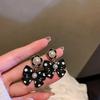 Black White Polka Dot Bow Earrings - Lightweight Fashion Studs, Cute Daily Wear Jewelry for Women, Trendy Accessories Gift