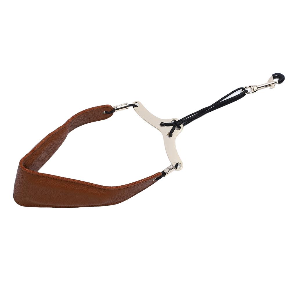 Saxophone Neck Strap for Alto Tenor Sax Breathable Adjustable Instrument Accessories with Metal Hook Coffee