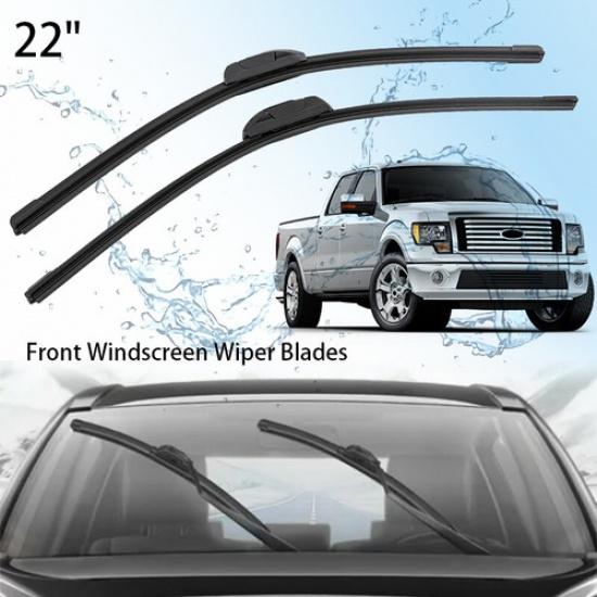 Fit For 2009-2020 Ford F150 F-150 Windshield Wiper Blades J-HOOK Hybrid Silicone