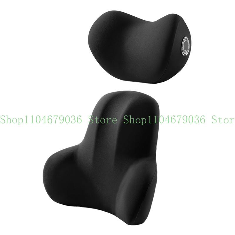 652F Car Lumbar Support Pillow Auto Neck Pillow Waist Support Removable Washable Backrest Headrest Universal Vehicle Cushion