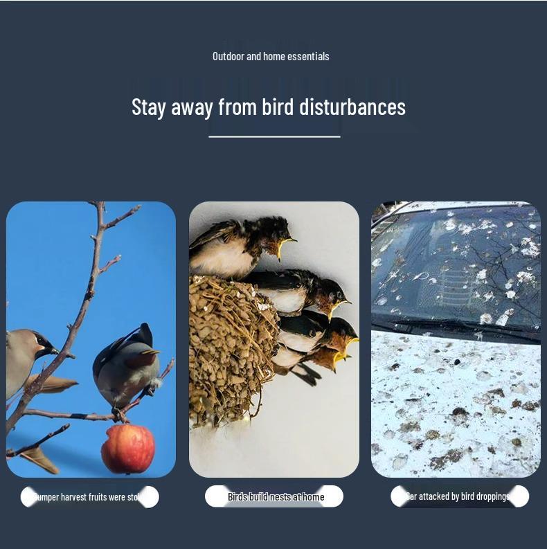 Solar Ultrasonic Bird Repeller for Home, Balcony, and Orchard - Effective Bird and Pigeon Deterrent