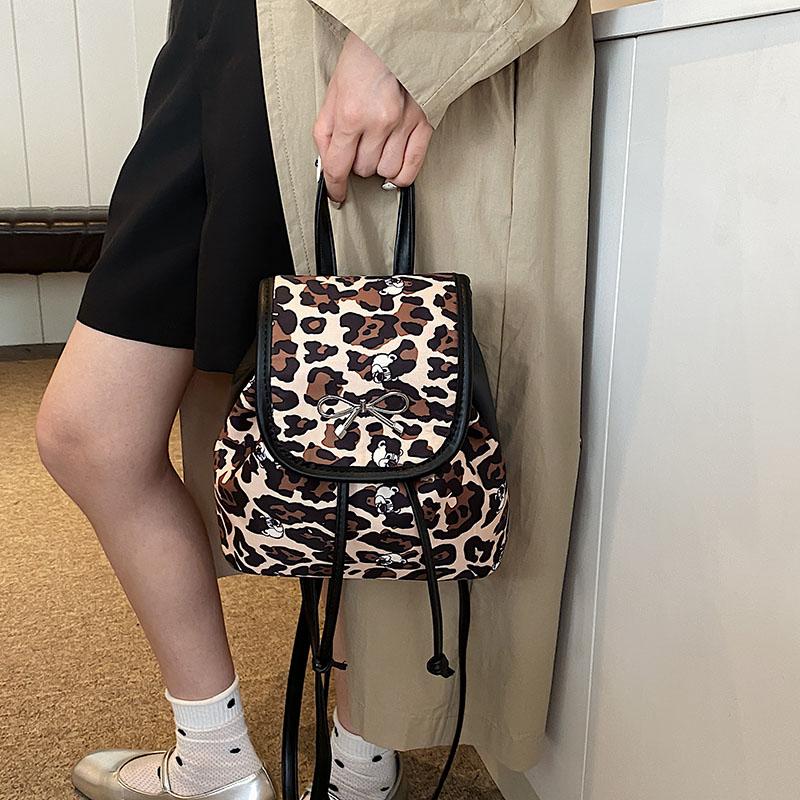 Women Leopard Print PU Backpacks  Female School Bags for Teenage Girls  Backpack   Animal Trend