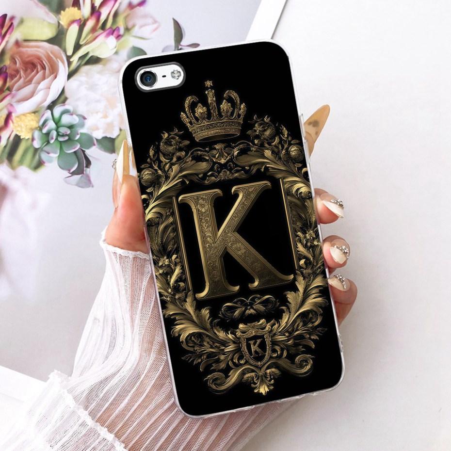 Fashion Crown Letter Case For iPhone 5 5s SE (2016) 4 4s Soft Silicone TPU Back Cover For iPhone5 5s iPhone4 4s Phone Cases