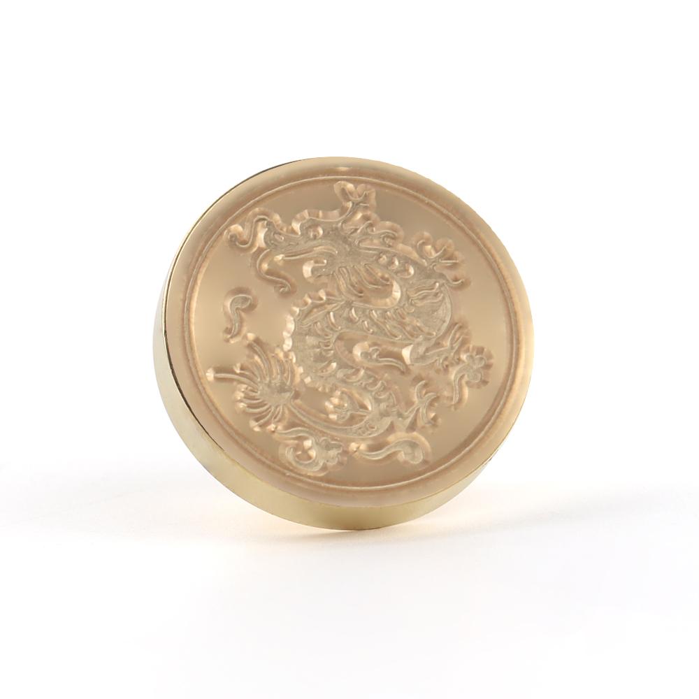 Bear, Dragon,Phoenix Wax Seal Stamps Brass Head 0.98" Removable Round Wax Sealing Stamp Heads For Decorating Wedding Invitation
