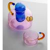 Heat-Resistant Glass 400ML Glass Teapot with 4 Glass Teacups and Tea Infuser for Loose Leaf Tea Lead-free Tea Maker Teaware Set