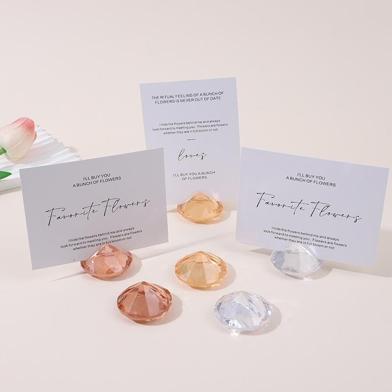 5/10Pcs Diamond Place Card Holder Acrylic Table Number Holders Crystal Card Stands for Wedding Baby Shower Table Card Decoration