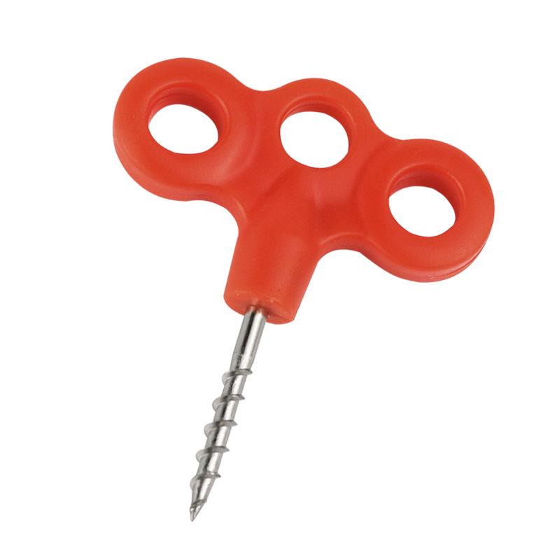 Windproof Three-Hole Tent Pegs with Hand-Tightened Deck Screws