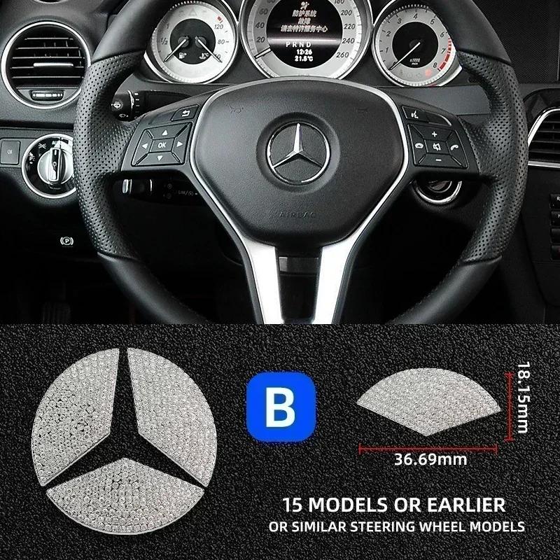 Car Steering Wheel Emblem Crystal Diamond Sticker For Mercedes Benz A B C E Class GLA CLA GLC GLK GLE Series Accessories xxx1