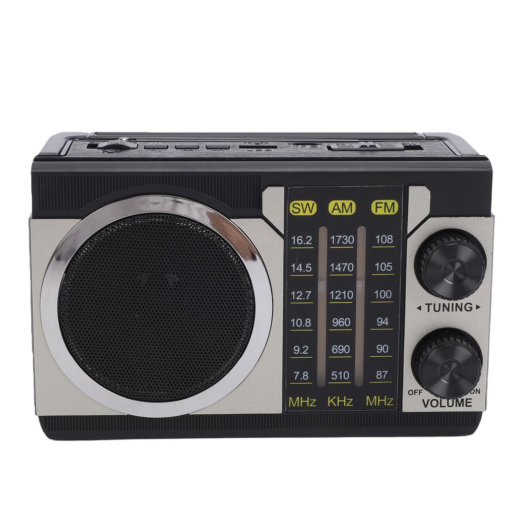 Retro Bluetooth Speaker AM FM SW Radio Vintage Wireless Speaker Rechargeable with Telescopic Antenna for Home Car