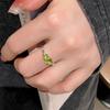 S925 sterling silver love natural stone opening ring for women, European and American light luxury temperament adjustable ring for women