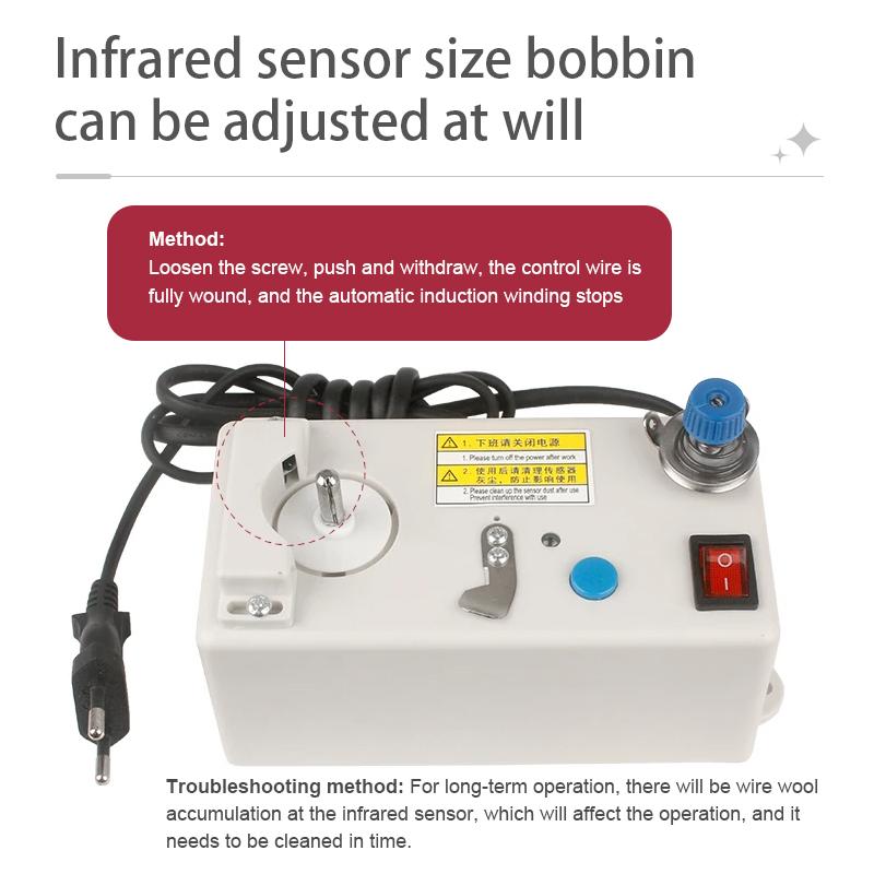 90-260V Intelligent Sewing Machine Electronic Bobbin Winder Computerized Embroidery Machine Bobbin Portable Micro Bobbin Winder