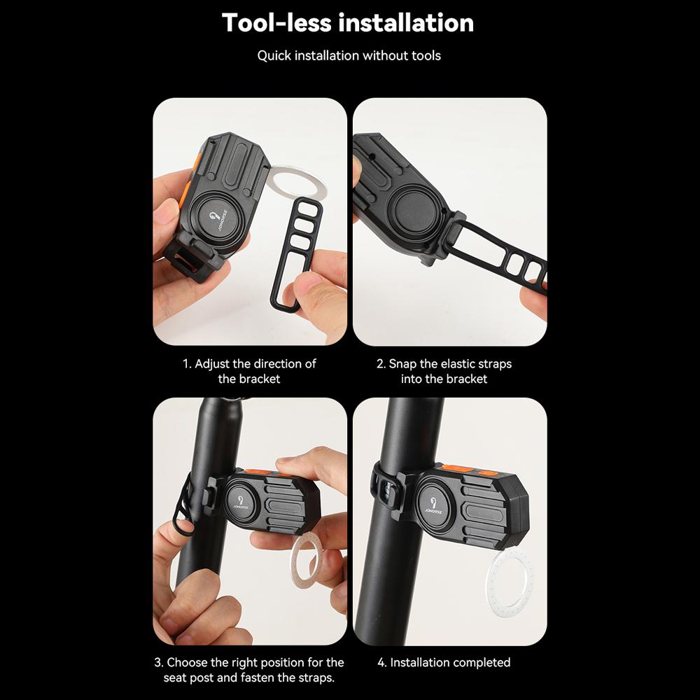 JOHORSE Bike Taillight USB Rechargeable Rear Light Cycle Warning Light Support Multiple Lighting