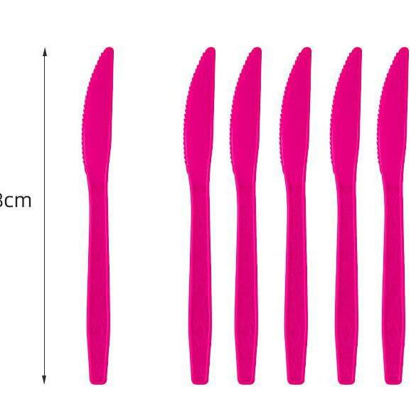 Cross-Border Magenta Disposable Party Plate Set