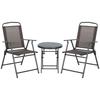 Three-Piece Garden Seat Set, with Glass-Top Table - Brown