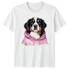 Bernese Mountain Dog Wearing A Pink Unisexs TShirt Watercolor Art Dogs Pets
